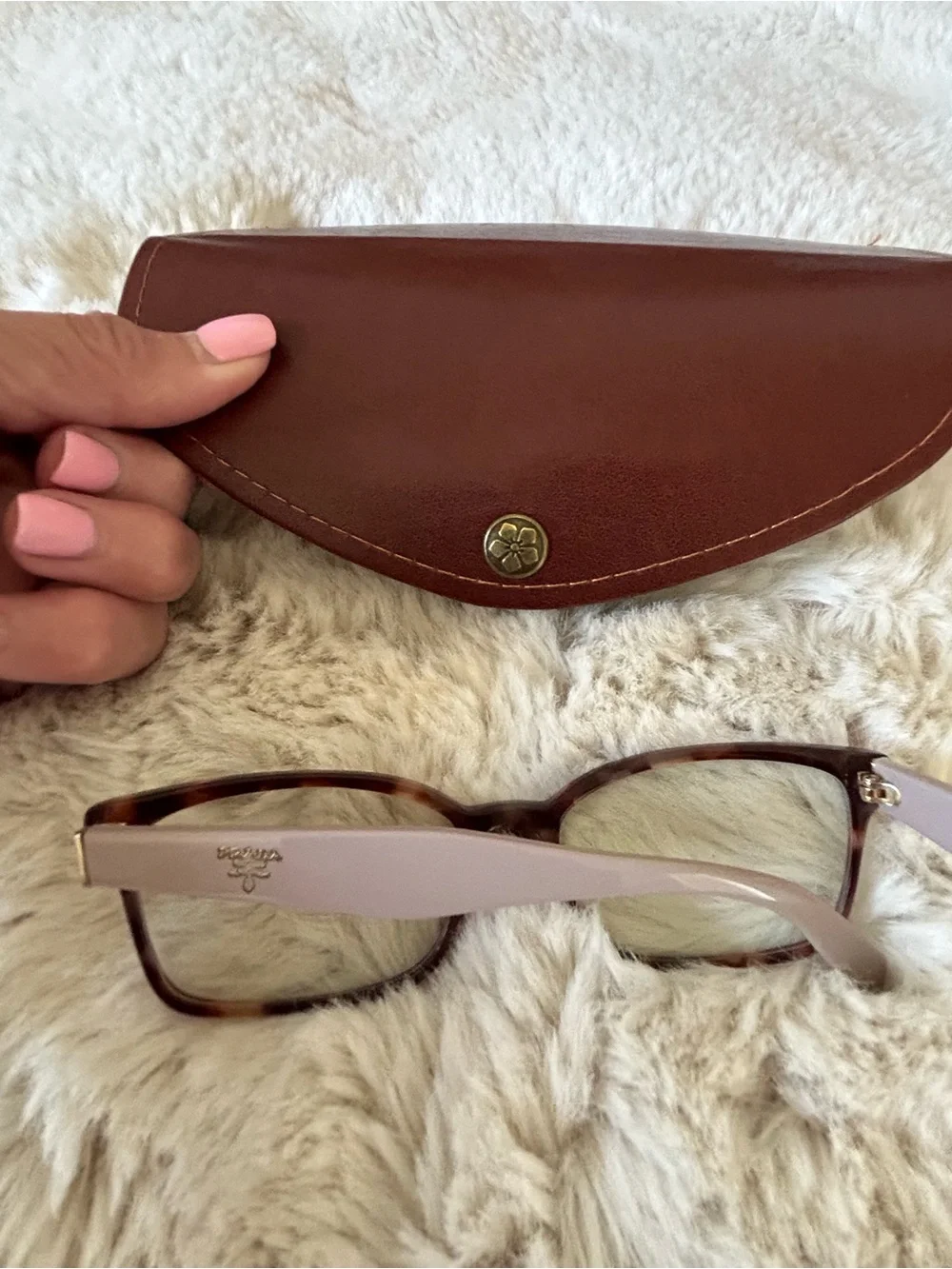 Prada Pink Temples Tortoiseshell Front Women’s Glasses